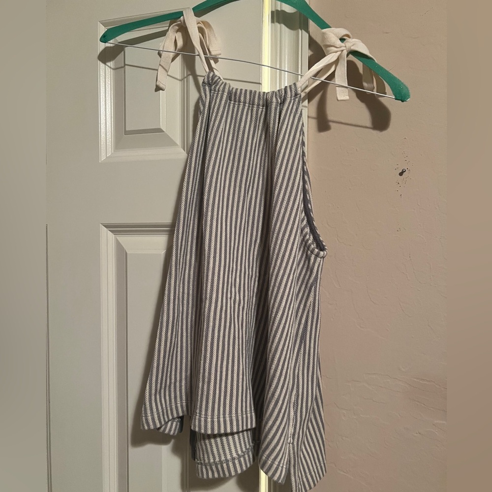 Madewell striped tank top with bow detail size medium